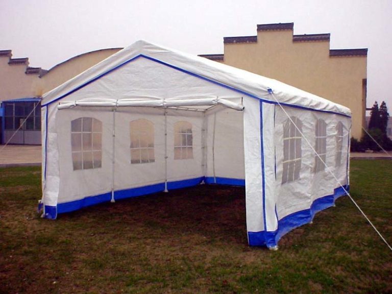 A Party Tent - White with Blue Trim - Image 5