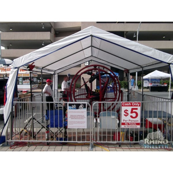A Party Tent - White with Blue Trim - Image 6