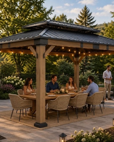 Cedar Summit Double-Roof Gazebo - 12x20 Foot