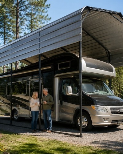 HighRise Haven Steel RV Carport