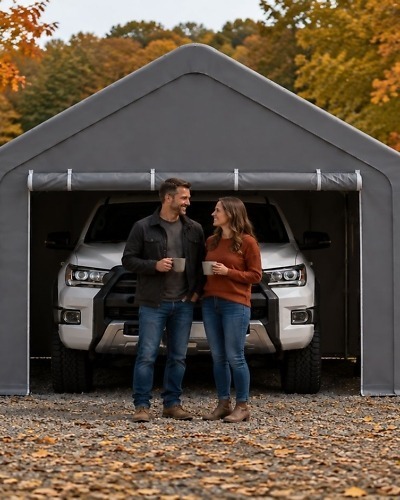 WeatherNest Enclosed Vinyl Carport